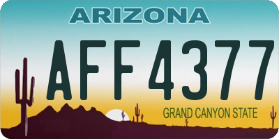 AZ license plate AFF4377