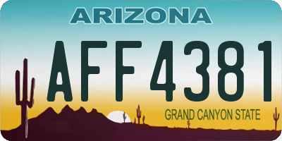 AZ license plate AFF4381