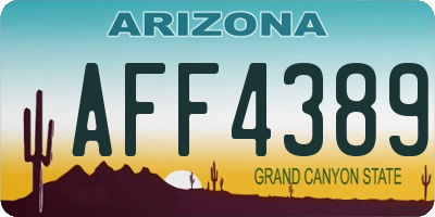 AZ license plate AFF4389