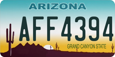 AZ license plate AFF4394