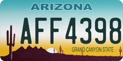 AZ license plate AFF4398