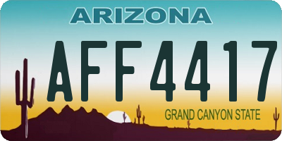 AZ license plate AFF4417