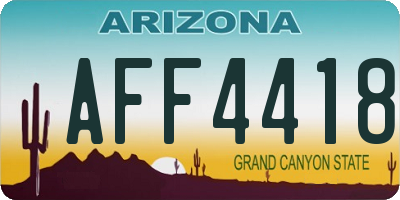 AZ license plate AFF4418