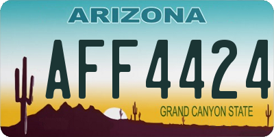 AZ license plate AFF4424