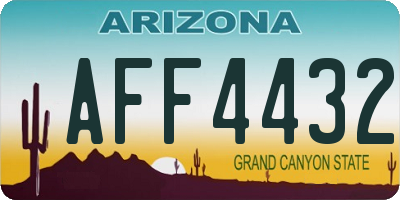 AZ license plate AFF4432