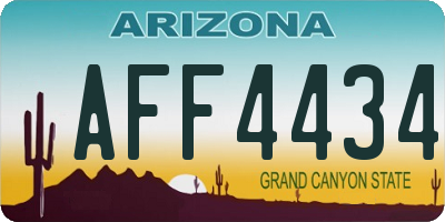 AZ license plate AFF4434