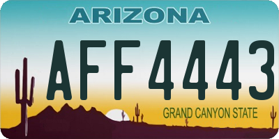 AZ license plate AFF4443