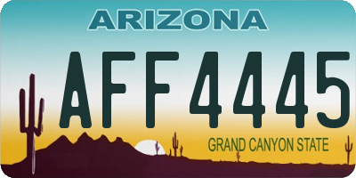 AZ license plate AFF4445