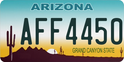 AZ license plate AFF4450