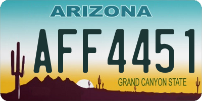 AZ license plate AFF4451