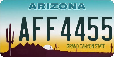 AZ license plate AFF4455