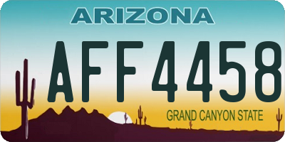 AZ license plate AFF4458