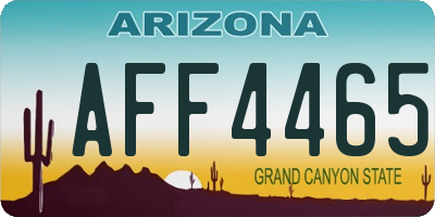 AZ license plate AFF4465