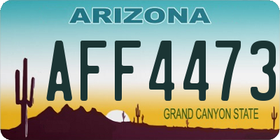 AZ license plate AFF4473