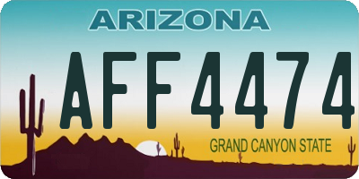AZ license plate AFF4474