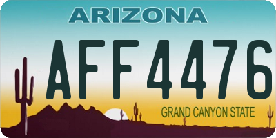 AZ license plate AFF4476