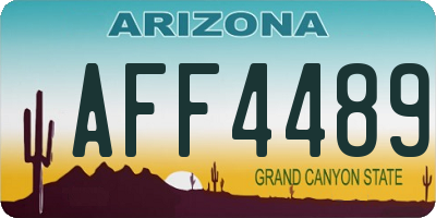 AZ license plate AFF4489
