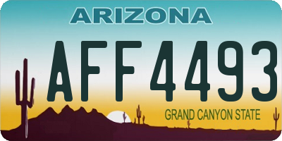 AZ license plate AFF4493
