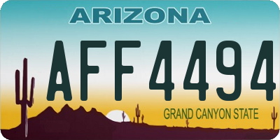 AZ license plate AFF4494