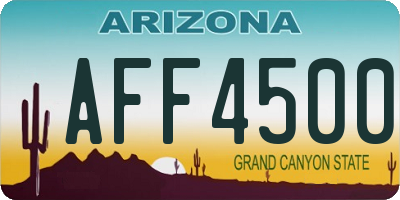 AZ license plate AFF4500