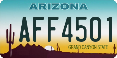 AZ license plate AFF4501