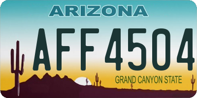 AZ license plate AFF4504