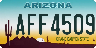 AZ license plate AFF4509