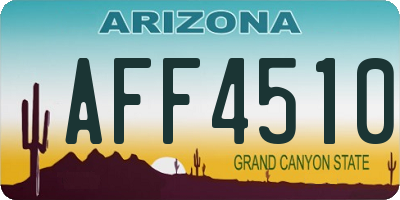AZ license plate AFF4510