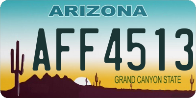 AZ license plate AFF4513