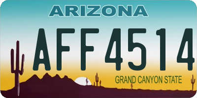 AZ license plate AFF4514