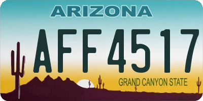 AZ license plate AFF4517