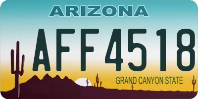 AZ license plate AFF4518