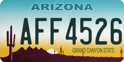 AZ license plate AFF4526