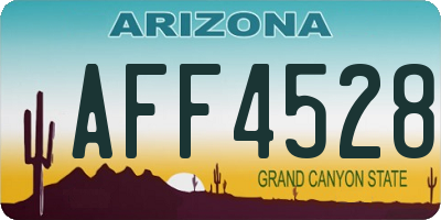 AZ license plate AFF4528