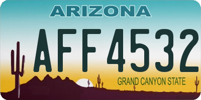 AZ license plate AFF4532