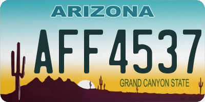 AZ license plate AFF4537