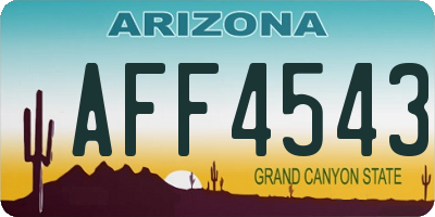 AZ license plate AFF4543
