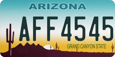 AZ license plate AFF4545
