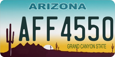AZ license plate AFF4550