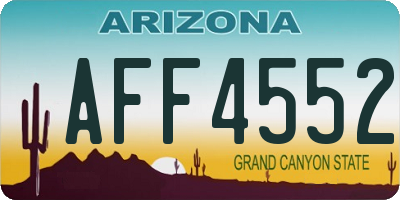 AZ license plate AFF4552