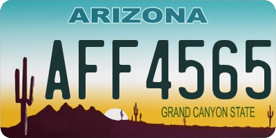 AZ license plate AFF4565