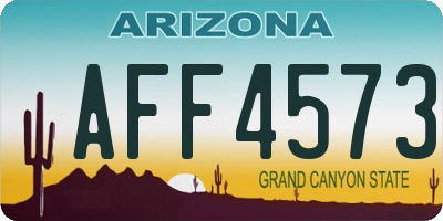 AZ license plate AFF4573