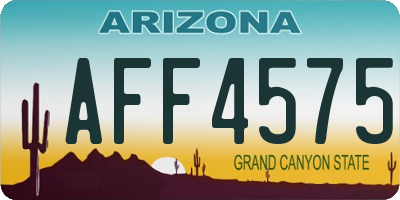 AZ license plate AFF4575