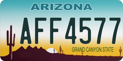 AZ license plate AFF4577