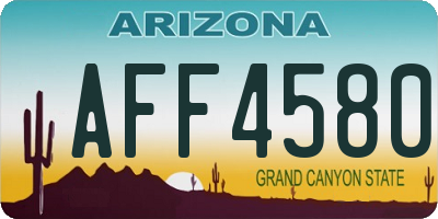 AZ license plate AFF4580
