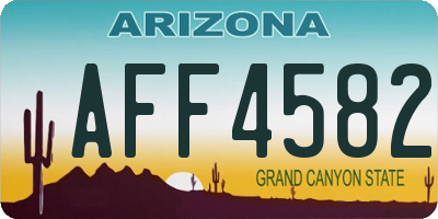AZ license plate AFF4582