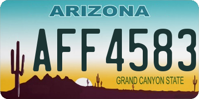 AZ license plate AFF4583