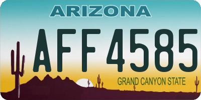 AZ license plate AFF4585