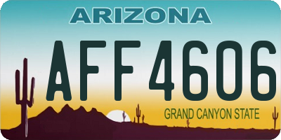 AZ license plate AFF4606