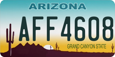 AZ license plate AFF4608